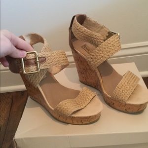 Steve Madden Cork Wedge Sandals, size 6.5